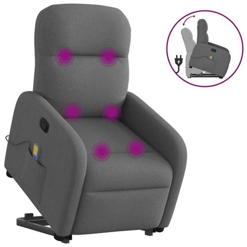 Vidaxl Fauteuil De Massage Inclinable Gris Foncé Tissu