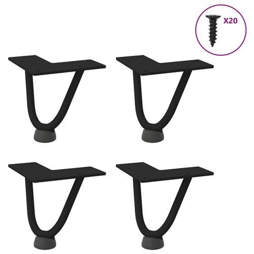 Vidaxl Pieds De Table En Forme D'épingle À Cheveux 10 Cm Acier Massif