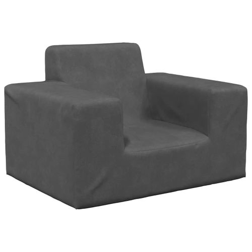 Vidaxl Canapé Pour Enfants Anthracite Peluche Douce