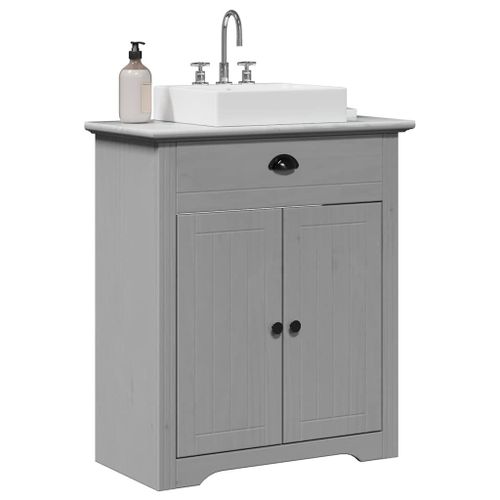 Vidaxl Armoire De Lavabo De Salle De Bain Bodo Gris 70x35x80 Cm