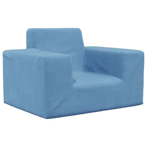 Vidaxl Canapé Pour Enfants Bleu Peluche Douce