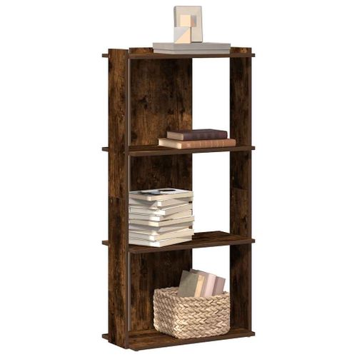 Vidaxl Bibliothèque 3 Niveaux Chêne Fumé 60x30x120cm Bois D'ingénierie