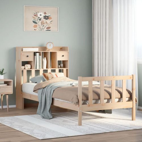 Vidaxl Lit Bibliothèque Sans Matelas 75x190 Cm Bois De Pin Massif