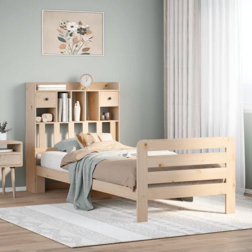 Vidaxl Lit Bibliothèque Sans Matelas 75x190 Cm Bois De Pin Massif