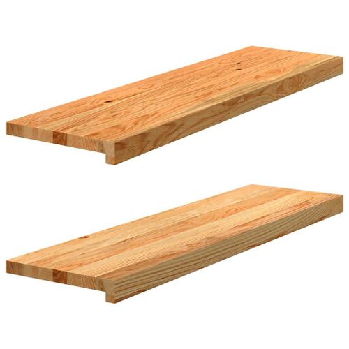 Vidaxl Appuis De Fenêtre 2 Pcs Marron Clair Bois De Chêne Massif