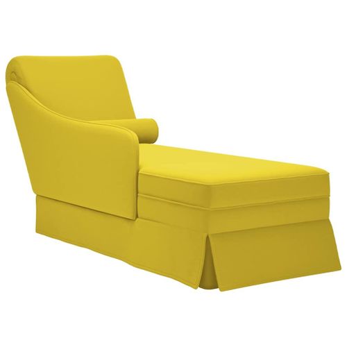 Vidaxl Fauteuil Long Avec Traversin Et Accoudoir Droit Jaune Velours