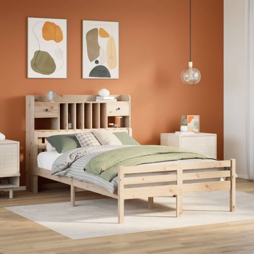Vidaxl Lit Bibliothèque Sans Matelas 135x190 Cm Bois De Pin Massif