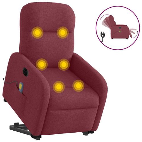Vidaxl Fauteuil Inclinable De Massage Électrique Rouge Bordeaux Tissu