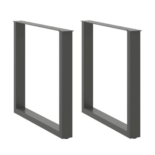 Vidaxl Pieds De Table Basse Forme De U 2 Pcs Anthracite 90x(72-73) Cm