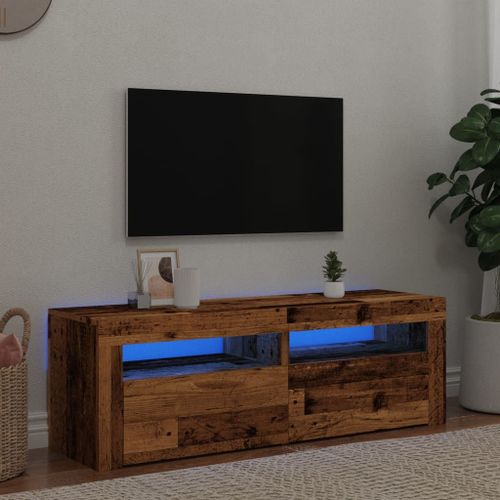 Vidaxl Meuble Tv Avec Lumières Led Vieux Bois Bois D'ingénierie