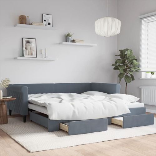 Vidaxl Lit De Jour Avec Gigogne Et Tiroirs Sans Matelas 100x200 Cm