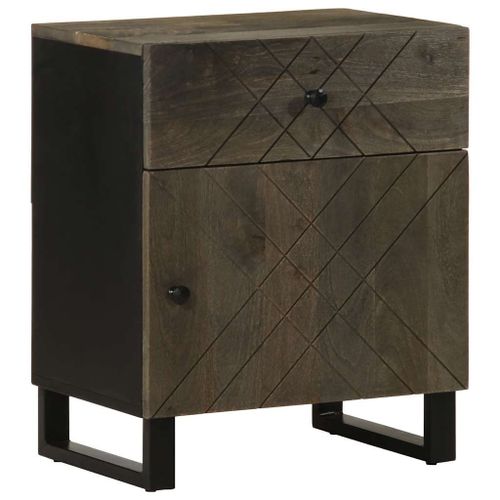 Vidaxl Table De Chevet Noir 50x33x60 Cm Bois De Manguier Massif