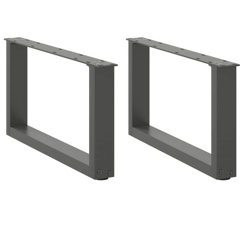 Vidaxl Pieds De Table Basse Forme De U 2 Pcs Anthracite 60x(30-31) Cm