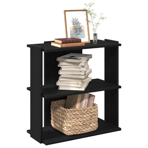Vidaxl Bibliothèque À 3 Niveaux Noir 60x30x80 Cm Bois D'ingénierie