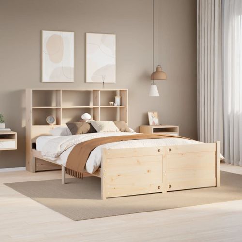 Vidaxl Lit Bibliothèque Sans Matelas 150x200 Cm Bois Massif De Pin