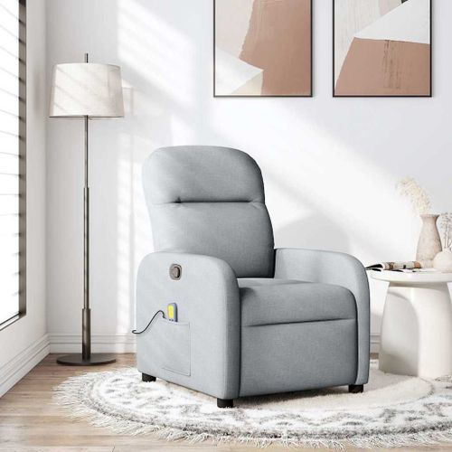 Vidaxl Fauteuil De Massage Inclinable Gris Clair Tissu