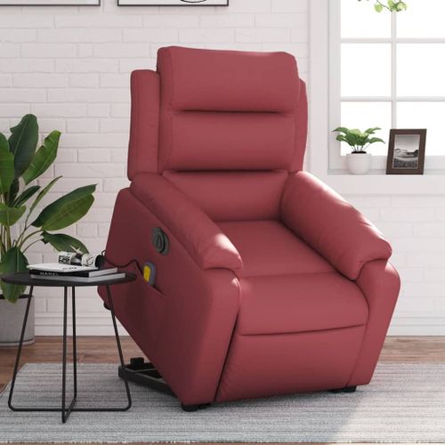 Vidaxl Fauteuil Inclinable De Massage Électrique Rouge Bordeaux