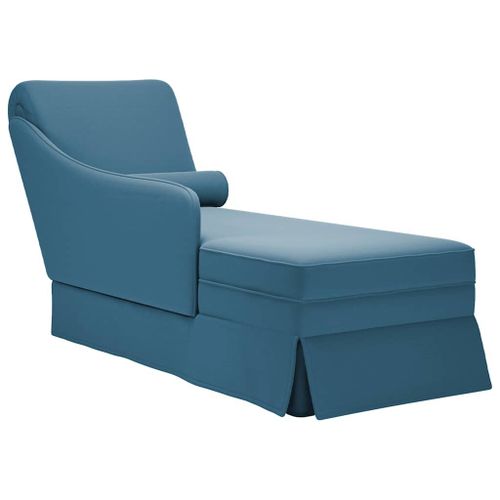 Vidaxl Fauteuil Long Avec Traversin Et Accoudoir Droit Bleu Velours