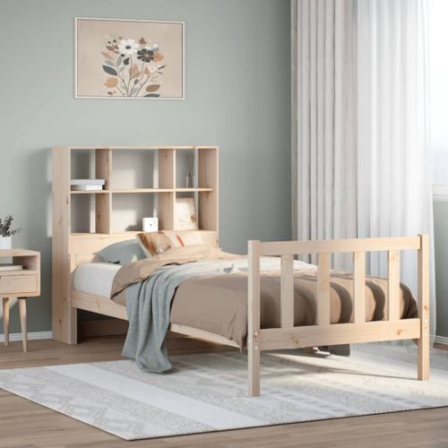 Vidaxl Lit Bibliothèque Sans Matelas 100x200 Cm Bois Massif De Pin