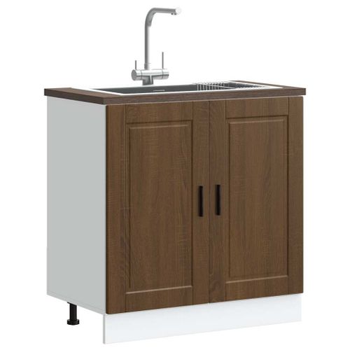 Vidaxl Meuble Bas Pour Évier Porto Chêne Marron Bois Ingénierie