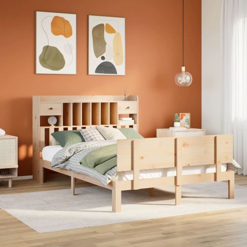 Vidaxl Lit Bibliothèque Sans Matelas 150x200 Cm Bois Massif De Pin