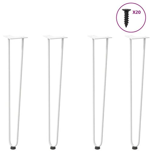 Vidaxl Pieds De Table En Forme D'épingle À Cheveux 4 Pcs Blanc 72 Cm