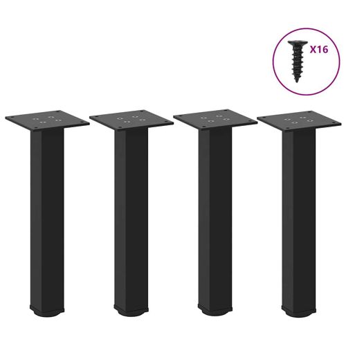 Vidaxl Pieds De Table Basse 4 Pcs Noir 42-44 Cm Acier