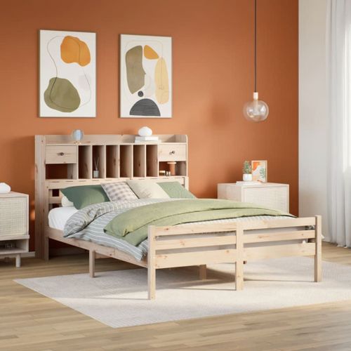 Vidaxl Lit Bibliothèque Sans Matelas 150x200 Cm Bois Massif De Pin