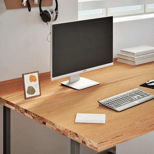 Vidaxl Dessus De Bureau Marron Clair Bois Chêne Massif Rectangulaire