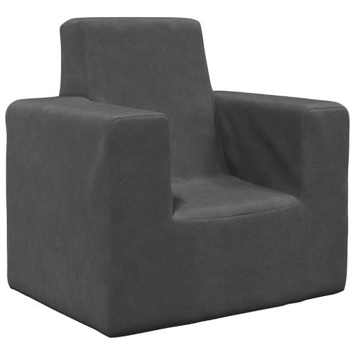 Vidaxl Canapé Pour Enfants Anthracite Peluche Douce