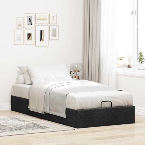 Vidaxl Cadre De Lit Ottoman Sans Matelas Noir 100x200 Cm Tissu