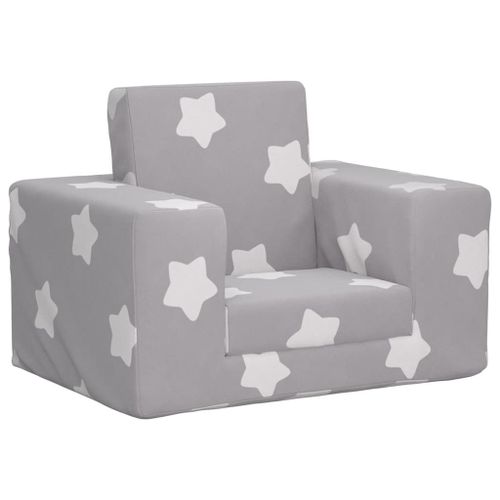 Vidaxl Canapé-Lit Pour Enfants Gris Clair Avec Étoiles Peluche Douce
