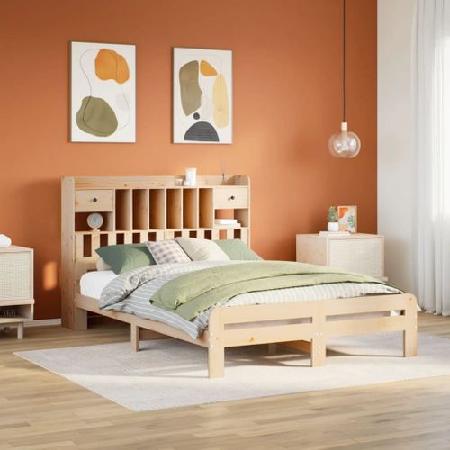 Vidaxl Lit Bibliothèque Sans Matelas 150x200 Cm Bois Massif De Pin
