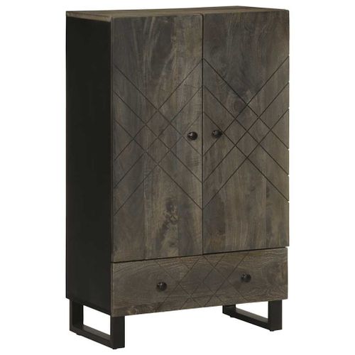 Vidaxl Buffet Noir 60x33x100 Cm Bois De Manguier Massif