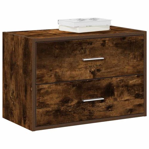Vidaxl Armoire Avec 2 Tiroirs Chêne Fumé 60x31x40 Cm Bois D'ingénierie