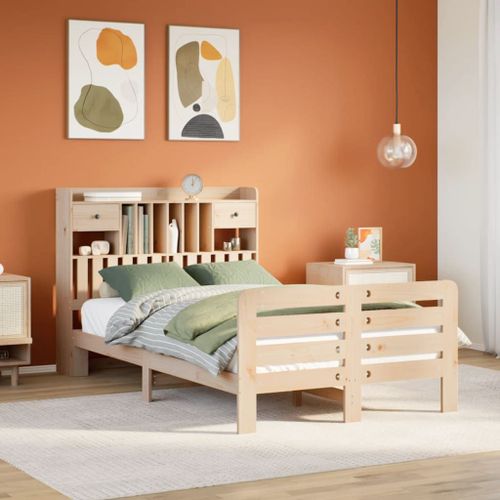Vidaxl Lit Bibliothèque Sans Matelas 135x190 Cm Bois De Pin Massif