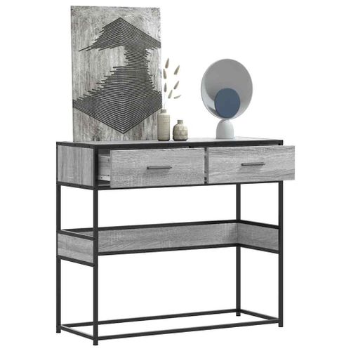 Vidaxl Table Console Sonoma Gris 90x35x80 Cm Bois D'ingénierie