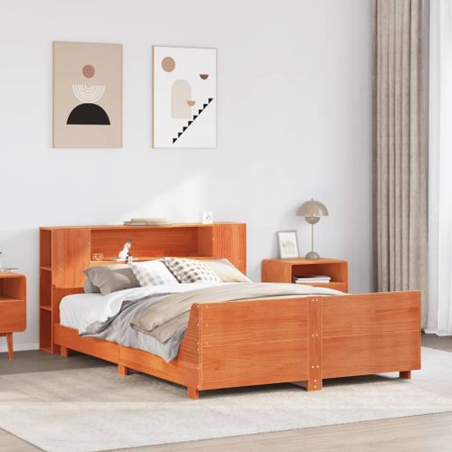 Vidaxl Cadre De Lit Sans Matelas Cire Marron 150x200cm Bois Pin Massif