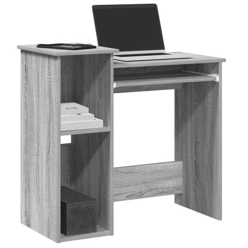 Vidaxl Bureau Avec Étagères Sonoma Gris 84x40x78 Cm Bois D'ingénierie