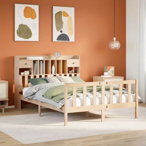 Vidaxl Lit Bibliothèque Sans Matelas 150x200 Cm Bois Massif De Pin