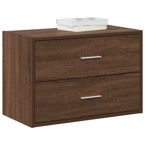Vidaxl Armoire Avec 2 Tiroirs Chêne Marron 60x31x40 Cm Bois Ingénierie