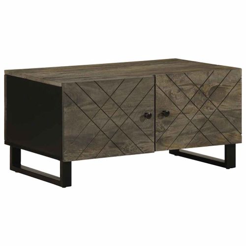 Vidaxl Table Basse Noir 80x50x40 Cm Bois Massif De Manguier