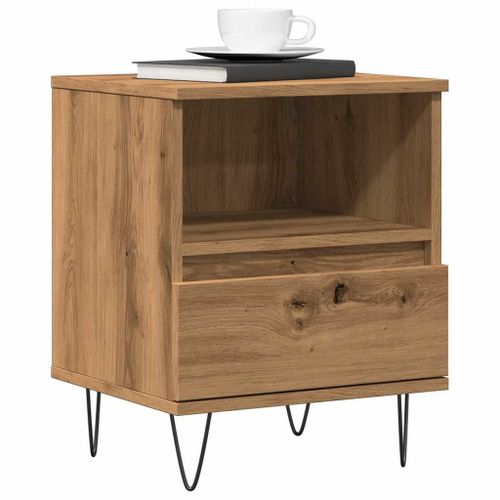 Vidaxl Table De Chevet Chêne Artisanal 40x35x50 Cm Bois D’Ingénierie