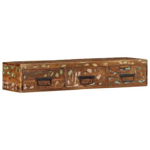Vidaxl Meuble Tv Mural 100x30x19 Cm Bois Massif De Récupération