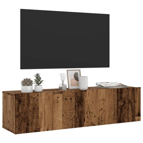 Vidaxl Meuble Tv Mural Vieux Bois 120x30x30 Cm Bois D'ingénierie