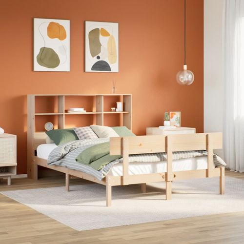 Vidaxl Lit Bibliothèque Sans Matelas 150x200 Cm Bois Massif De Pin
