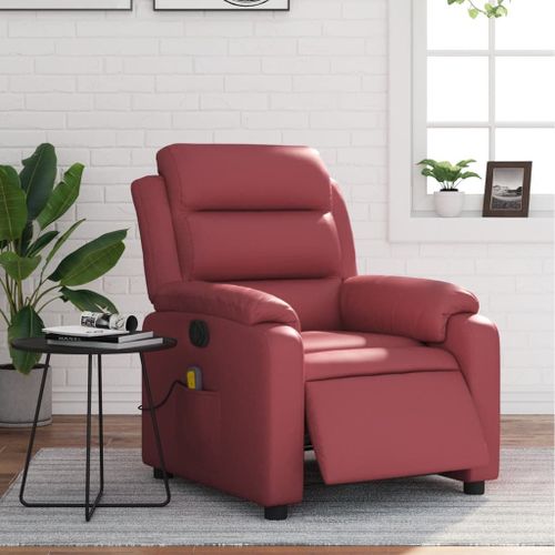 Vidaxl Fauteuil De Massage Inclinable Électrique Rouge Bordeaux