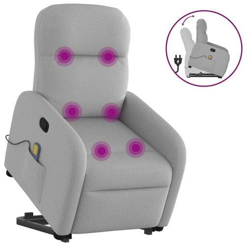 Vidaxl Fauteuil De Massage Inclinable Gris Nuage Tissu