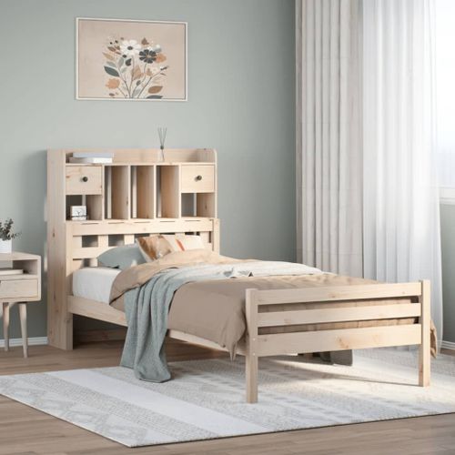 Vidaxl Lit Bibliothèque Sans Matelas 100x200 Cm Bois Massif De Pin