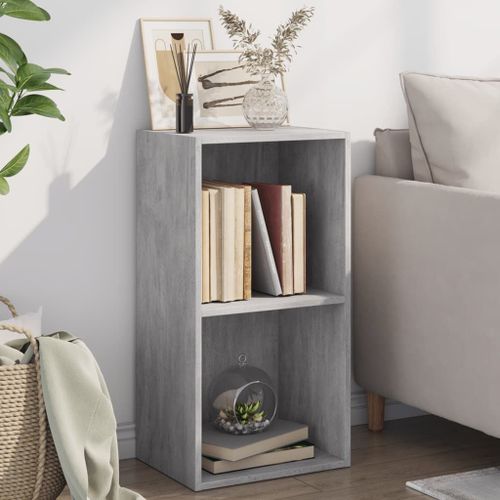Vidaxl Bibliothèque À 2 Niveaux Gris Béton Bois D'ingénierie